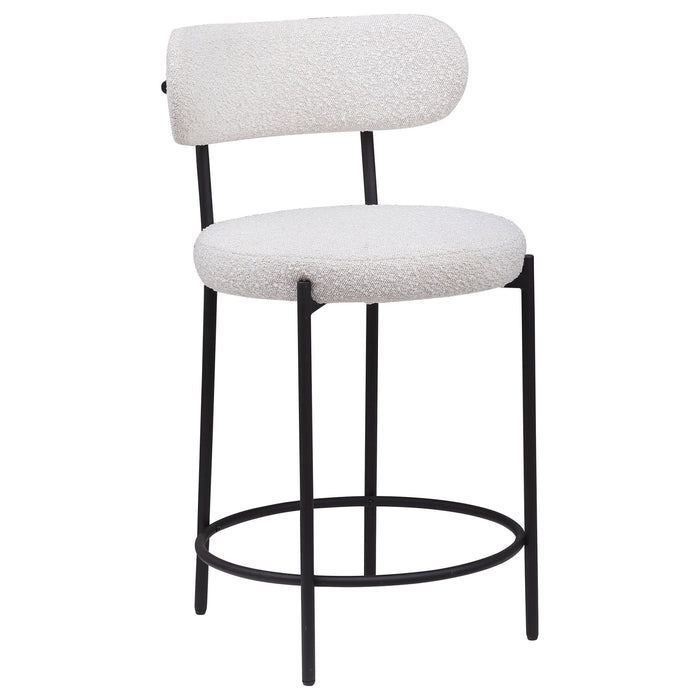 Viola Boucle Upholstered Counter Chair Cream (Set of 2) - Walo Furniture