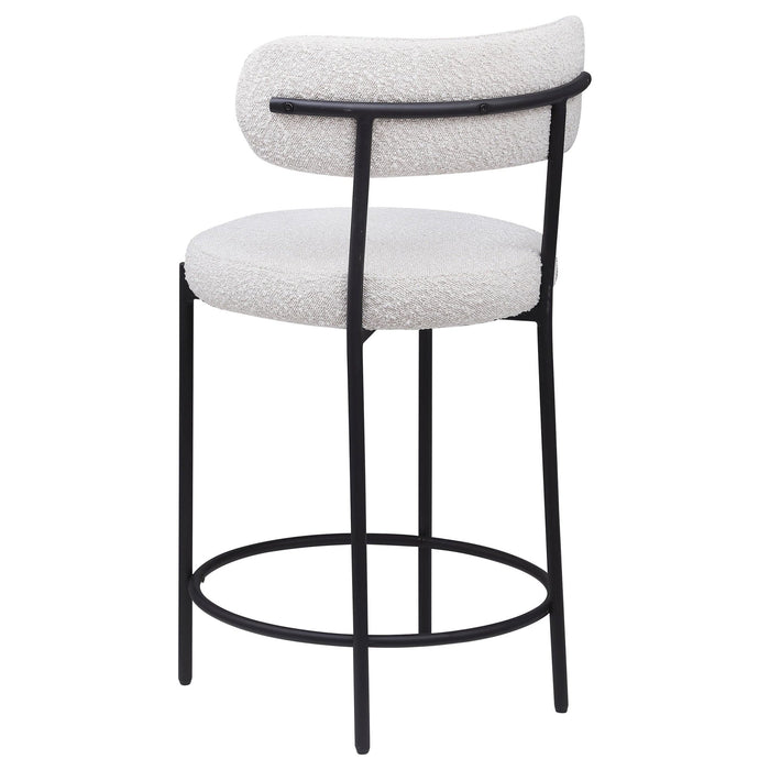 Viola Boucle Upholstered Counter Chair Cream (Set of 2) - Walo Furniture