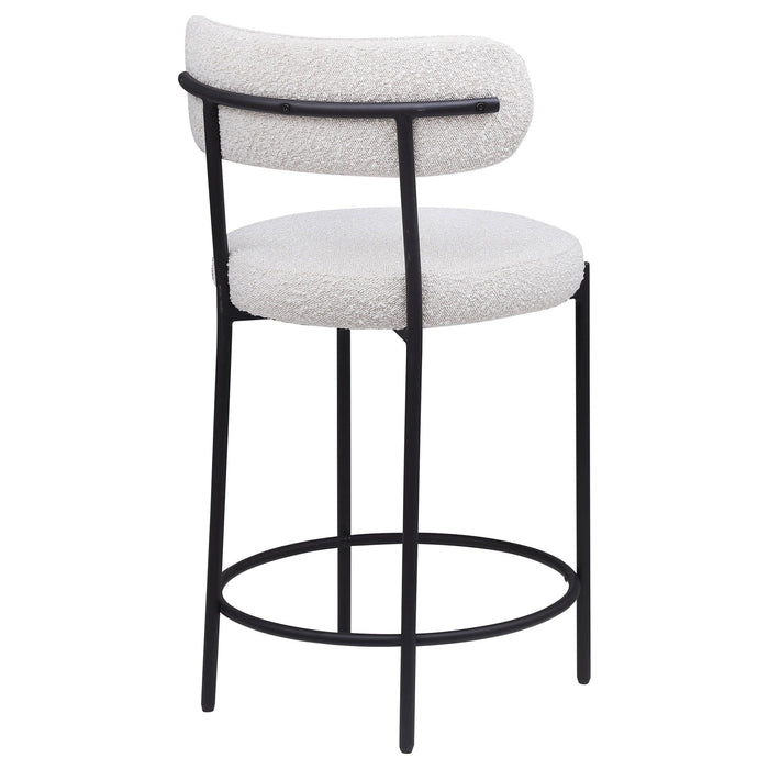 Viola Boucle Upholstered Counter Chair Cream (Set of 2) - Walo Furniture