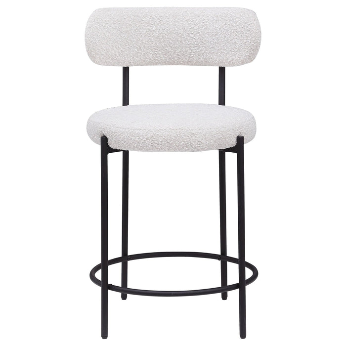 Viola Boucle Upholstered Counter Chair Cream (Set of 2) - Walo Furniture