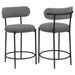 Viola Boucle Upholstered Counter Chair Grey (Set of 2) - Walo Furniture