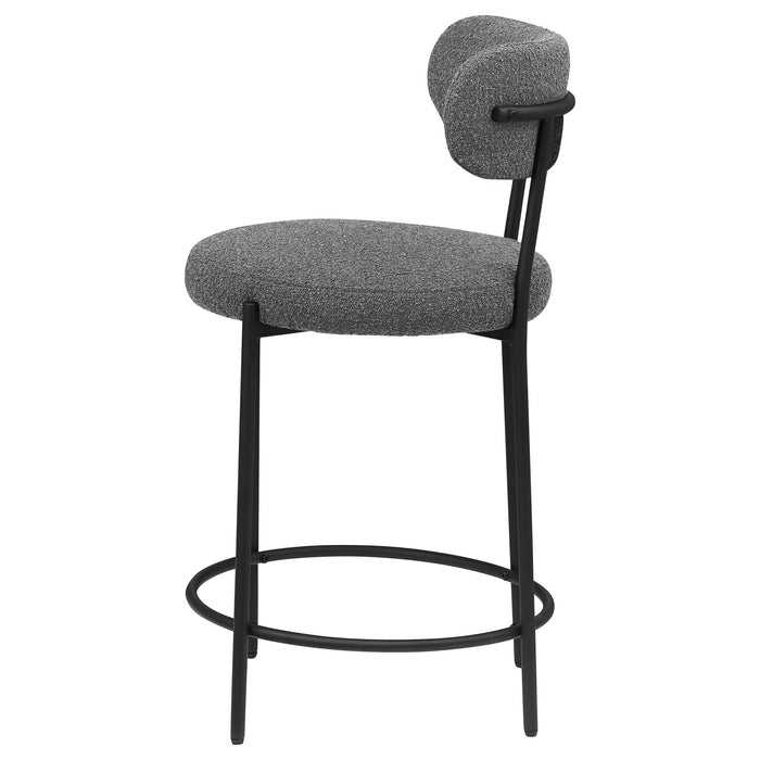 Viola Boucle Upholstered Counter Chair Grey (Set of 2) - Walo Furniture