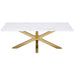 Visalia Faux Marble Top Stainless Steel Coffee Table Gold - Walo Furniture