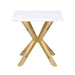 Visalia Faux Marble Top Stainless Steel End Table Gold - Walo Furniture