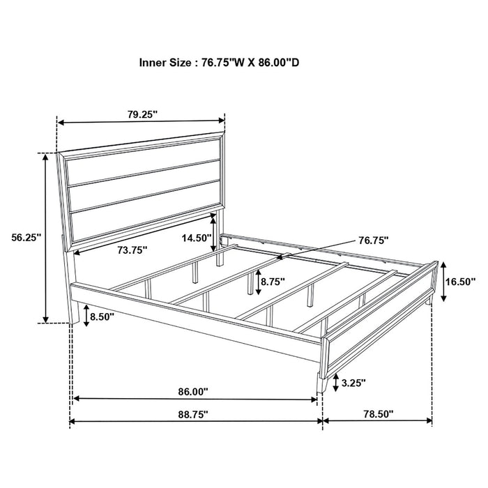 Watson 4 - piece California King Bedroom Set Grey Oak - Walo Furniture