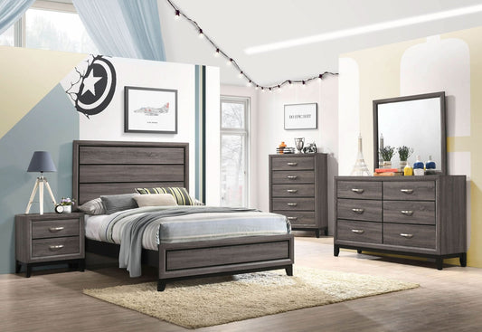 Watson 4 - piece Full Bedroom Set Grey Oak - Walo Furniture