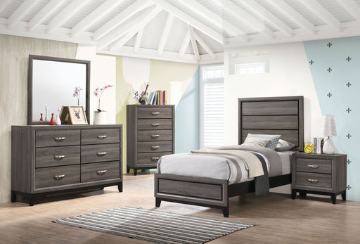 Watson 4 - piece Twin Bedroom Set Grey Oak - Walo Furniture