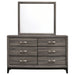 Watson 6 - drawer Dresser with Mirror Grey Oak - Walo Furniture