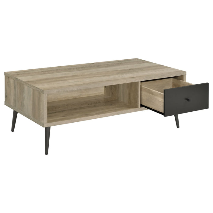 Welsh 1 - drawer Engineered Wood Coffee Table Distressed Pine - Walo Furniture