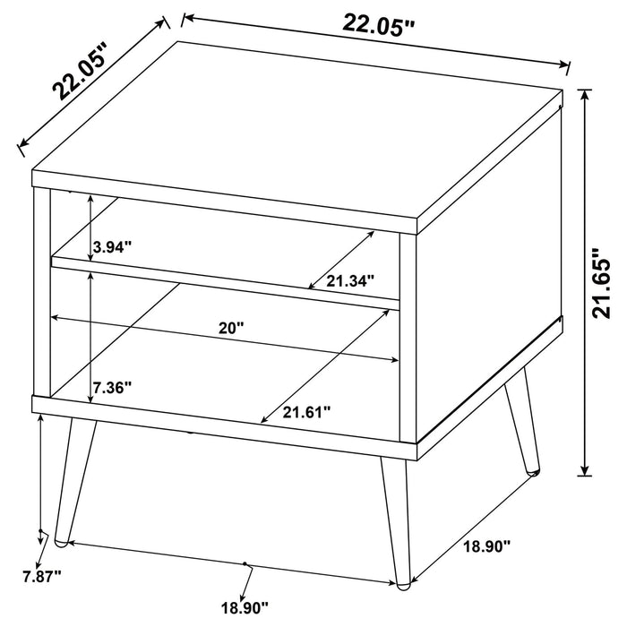 Welsh Square Engineered Wood Side End Table Distressed Pine - Walo Furniture