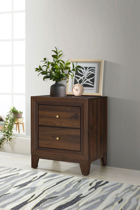 Welsley 2 - drawer Nightstand Bedside Table Walnut - Walo Furniture