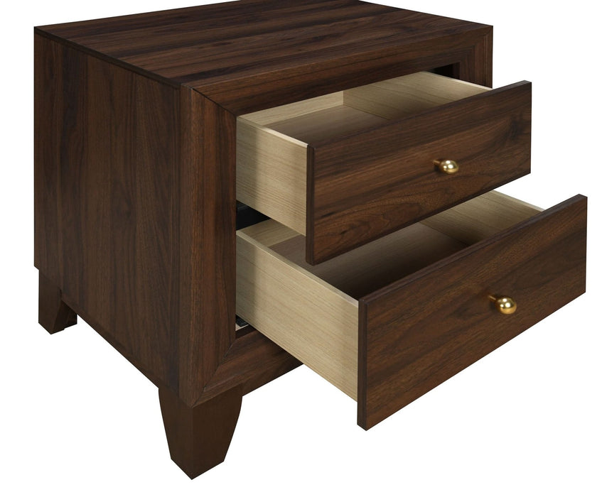 Welsley 2 - drawer Nightstand Bedside Table Walnut - Walo Furniture