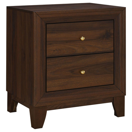 Welsley 2 - drawer Nightstand Bedside Table Walnut - Walo Furniture