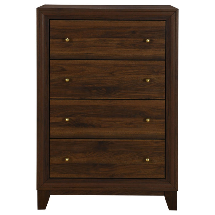 Welsley 4 - drawer Chest of Drawers Walnut - Walo Furniture