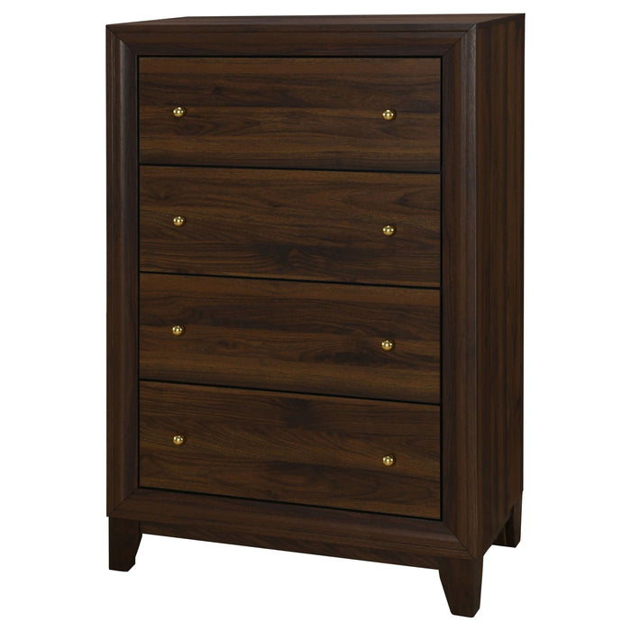 Welsley 4 - drawer Chest of Drawers Walnut - Walo Furniture