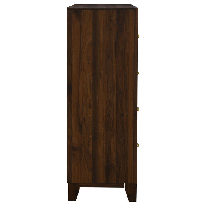 Welsley 4 - drawer Chest of Drawers Walnut - Walo Furniture