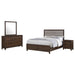 Welsley 4 - piece Eastern King Bedroom Set Walnut - Walo Furniture