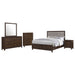 Welsley 5 - piece California King Bedroom Set Walnut - Walo Furniture