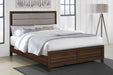 Welsley 50 - inch Upholstered Queen Bed Walnut - Walo Furniture