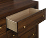 Welsley 6 - drawer Dresser and Mirror Walnut - Walo Furniture