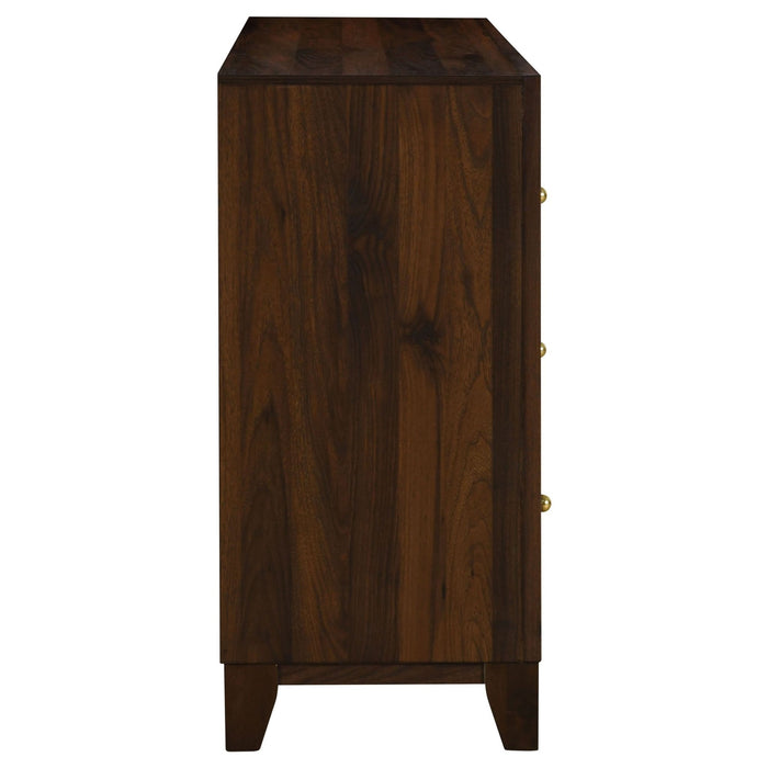 Welsley 6 - drawer Dresser Cabinet Walnut - Walo Furniture