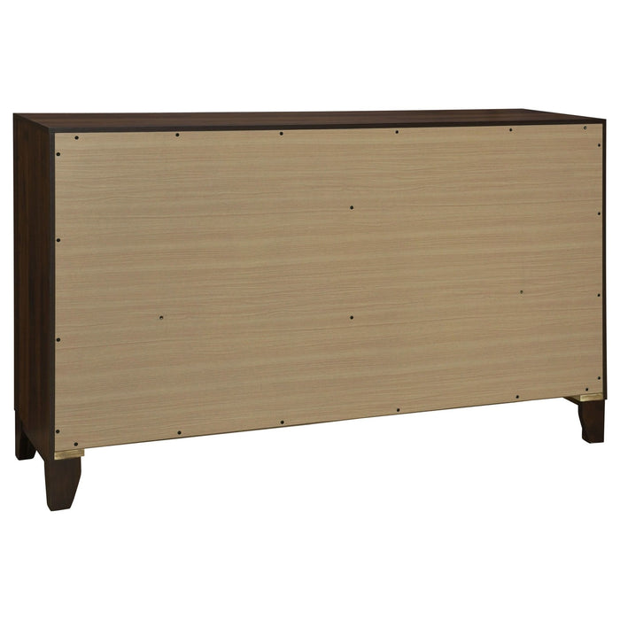 Welsley 6 - drawer Dresser Cabinet Walnut - Walo Furniture