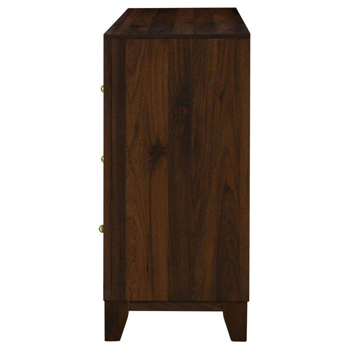 Welsley 6 - drawer Dresser Cabinet Walnut - Walo Furniture