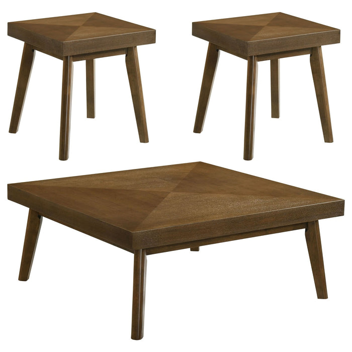 Westerly 3 - piece Square Coffee and End Table Set Walnut - Walo Furniture