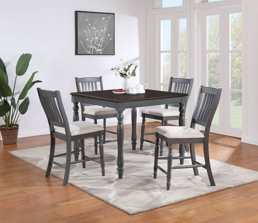 Wiley 5 - piece Square Counter Height Dining Set Grey - Walo Furniture