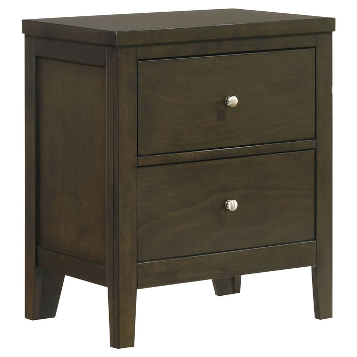 Wilkes 2 - drawer Nightstand Bedside Table Dark Cocoa - Walo Furniture