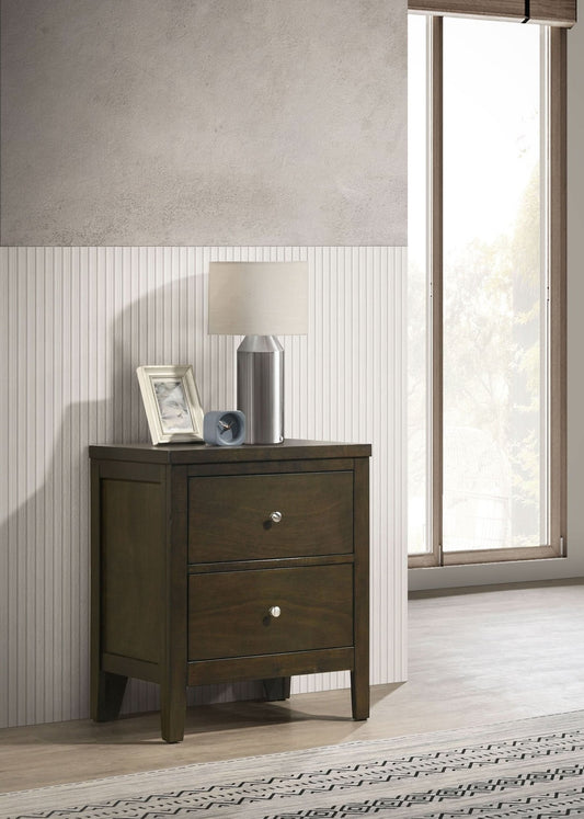 Wilkes 2 - drawer Nightstand Bedside Table Dark Cocoa - Walo Furniture