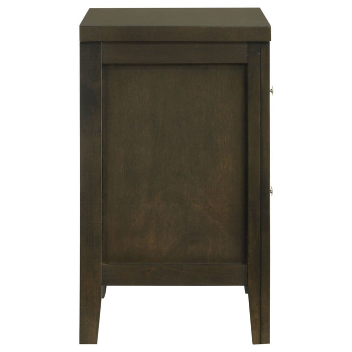 Wilkes 2 - drawer Nightstand Bedside Table Dark Cocoa - Walo Furniture