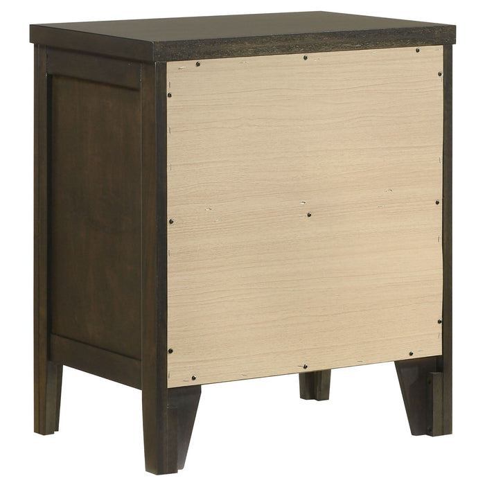 Wilkes 2 - drawer Nightstand Bedside Table Dark Cocoa - Walo Furniture