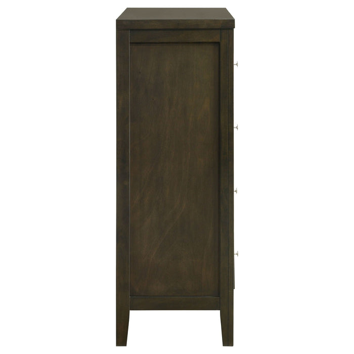 Wilkes 4 - drawer Chest of Drawers Dark Cocoa - Walo Furniture