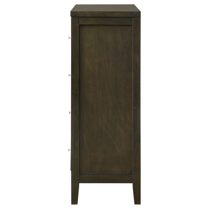 Wilkes 4 - drawer Chest of Drawers Dark Cocoa - Walo Furniture