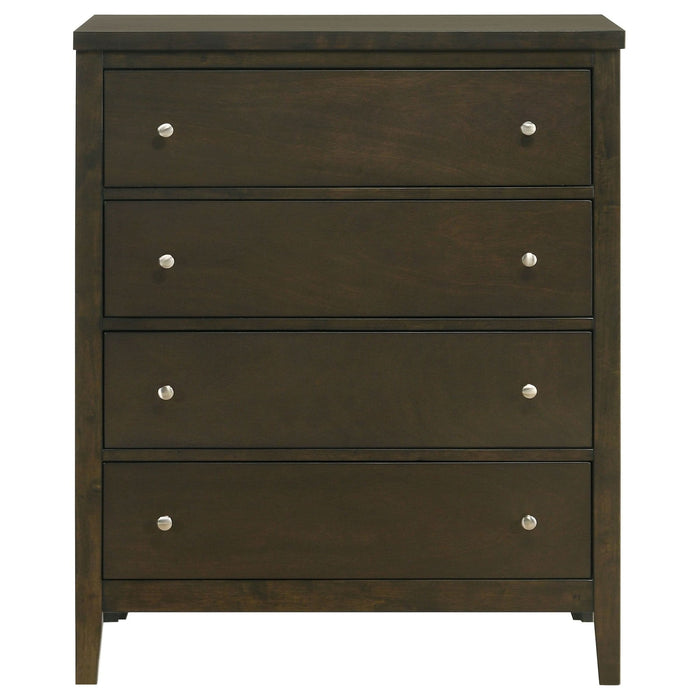 Wilkes 4 - drawer Chest of Drawers Dark Cocoa - Walo Furniture