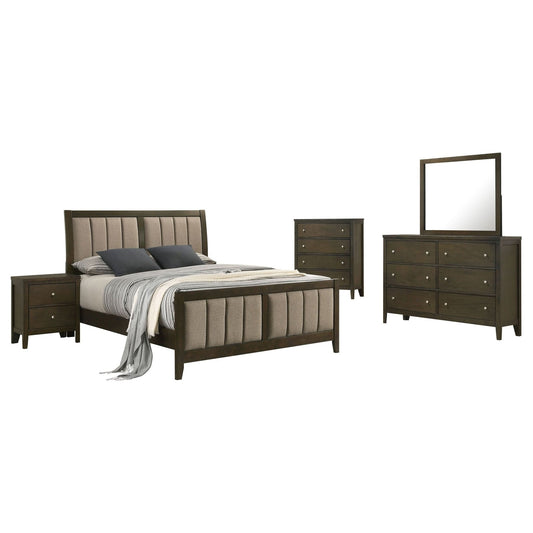 Wilkes 5 - piece Eastern King Bedroom Set Dark Cocoa - Walo Furniture