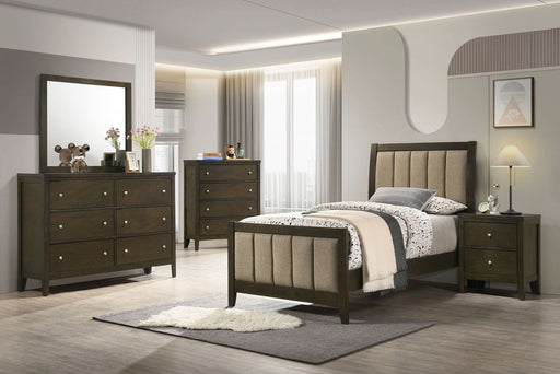 Wilkes 5 - piece Twin Bedroom Set Dark Cocoa - Walo Furniture