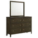 Wilkes 6 - drawer Dresser and Mirror Dark Cocoa - Walo Furniture