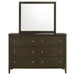 Wilkes 6 - drawer Dresser and Mirror Dark Cocoa - Walo Furniture