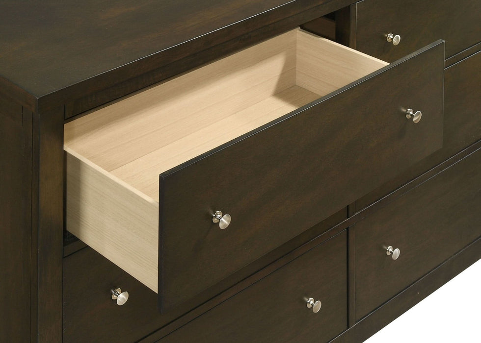 Wilkes 6 - drawer Dresser and Mirror Dark Cocoa - Walo Furniture