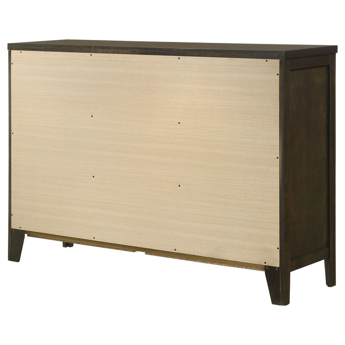 Wilkes 6 - drawer Dresser Cabinet Dark Cocoa - Walo Furniture