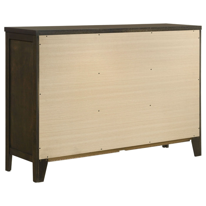 Wilkes 6 - drawer Dresser Cabinet Dark Cocoa - Walo Furniture