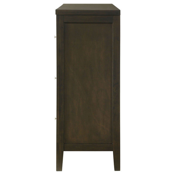 Wilkes 6 - drawer Dresser Cabinet Dark Cocoa - Walo Furniture