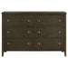 Wilkes 6 - drawer Dresser Cabinet Dark Cocoa - Walo Furniture