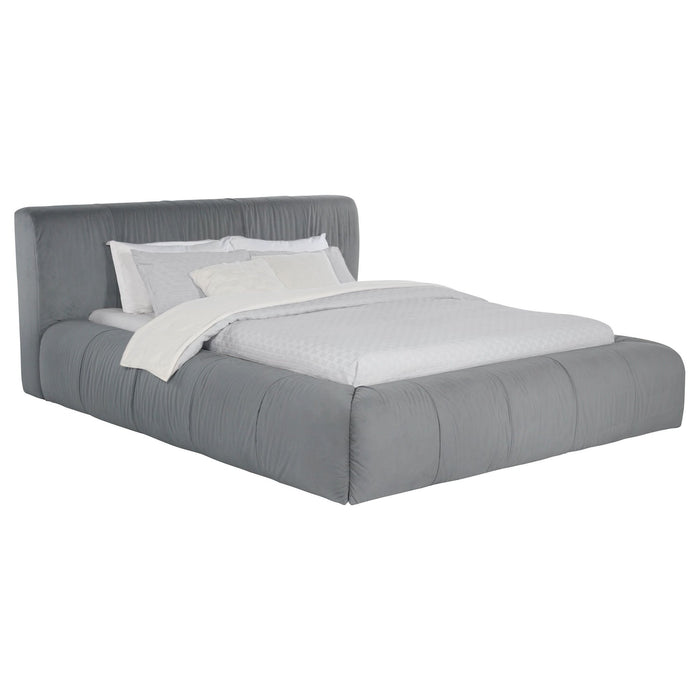 Wilshire Upholstered California King Platform Bed Grey - Walo Furniture