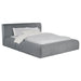 Wilshire Upholstered Queen Platform Bed Grey - Walo Furniture