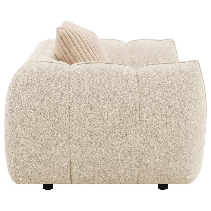 Winchester Boucle Upholstered Chair and a Half Sand Pebble - Walo Furniture