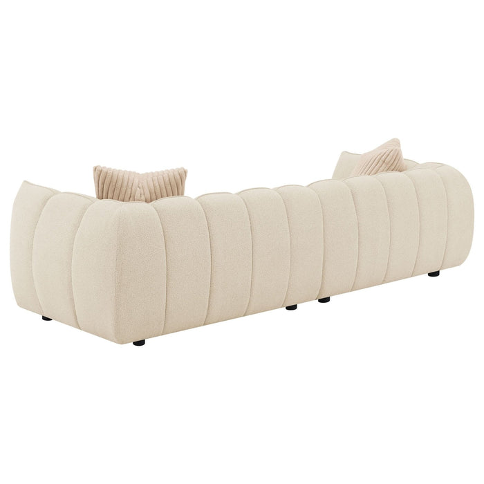 Winchester Boucle Upholstered Extra Long Sofa Sand Pebble - Walo Furniture