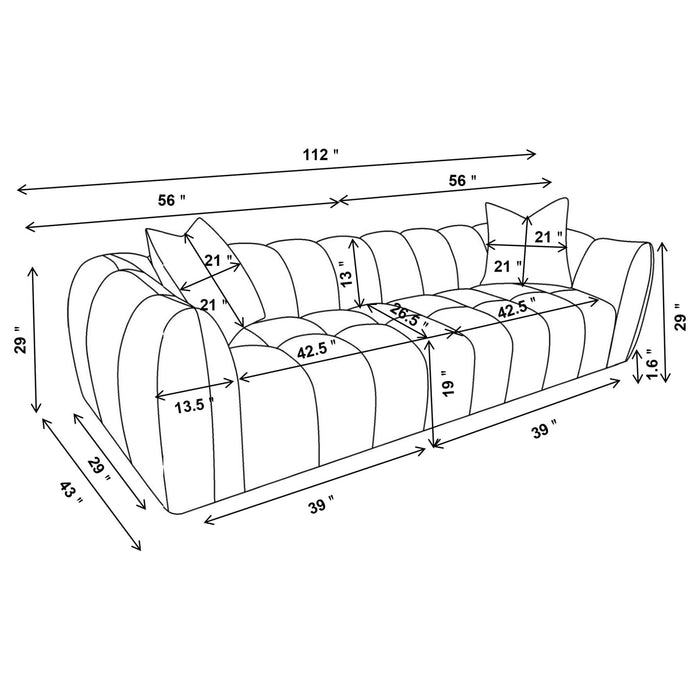 Winchester Boucle Upholstered Extra Long Sofa Sand Pebble - Walo Furniture